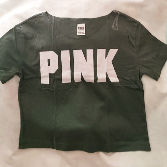 PINK Victoria's Secret Tops - Pink Victoria Secret Forest Green Tee